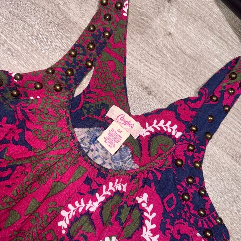 Candie's Pink and Purple Patterned Tank Top - Picture 2 of 4